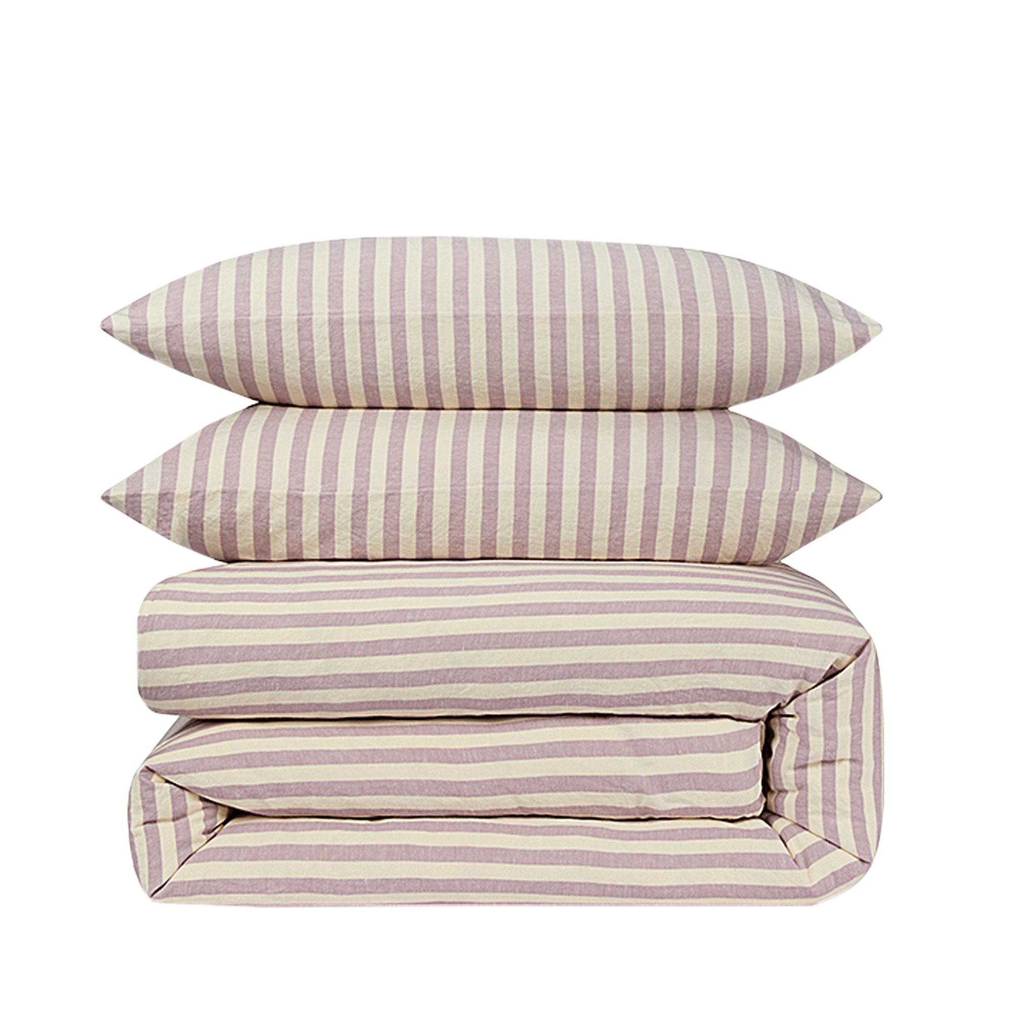 Piglet in Bed Pembroke Stripe bedlinen in Elderberry