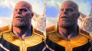Vergleich Avengers Endgame: Thanos, der verrückte Titan, sieht auf dem G3 noch viel farbenfroher aus.