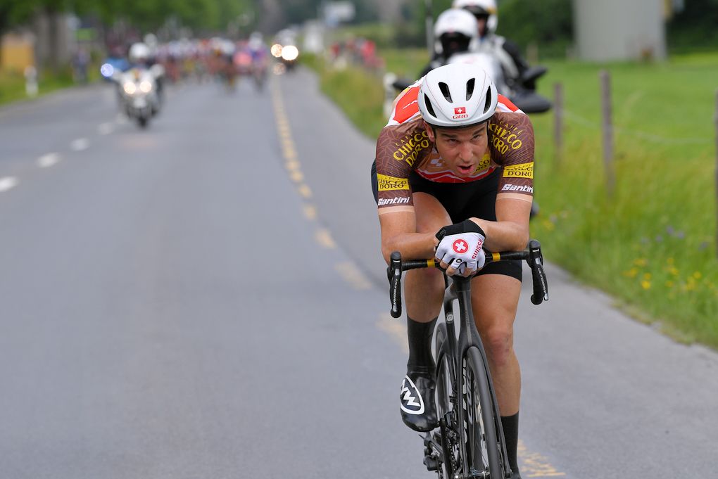 Mountains leader Claudio Imhof during stage 6 at Tour de Suisse