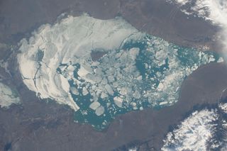 2017 Best Astronaut Photos, Kazakhstan's Lake Alakol with Ice
