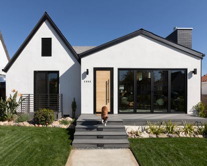 Angular roof and front facade of the Curson Residence by Nwankpa Design