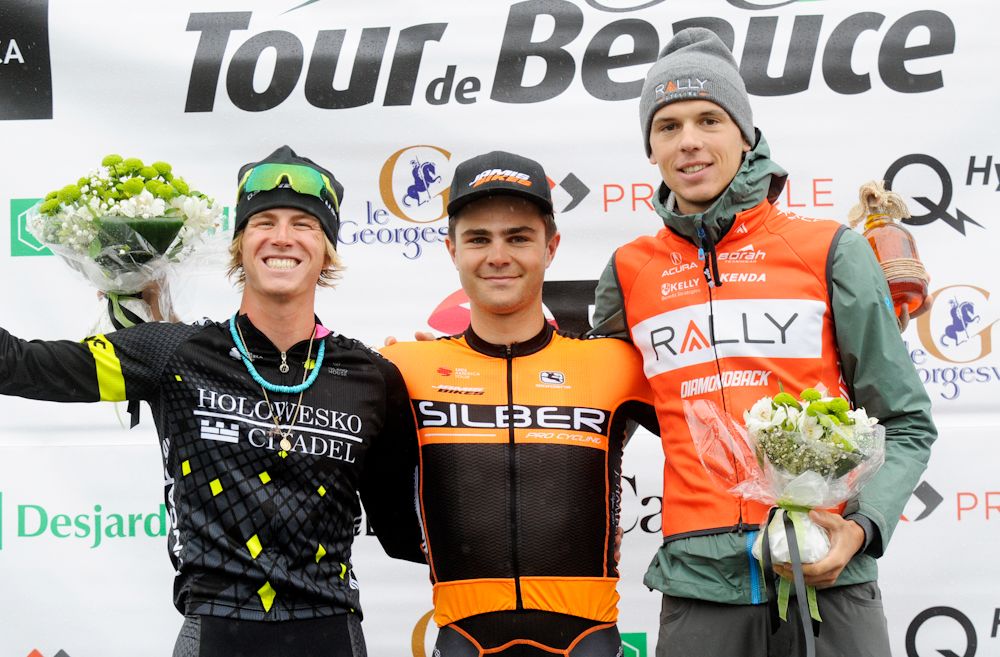 Eisenhart, Cowan and Dal-Cin on the stage 3a podium