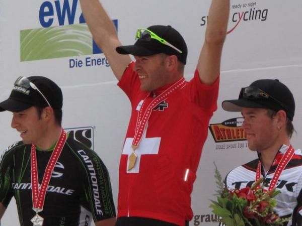 Elite men's podium at the Swiss National Championships