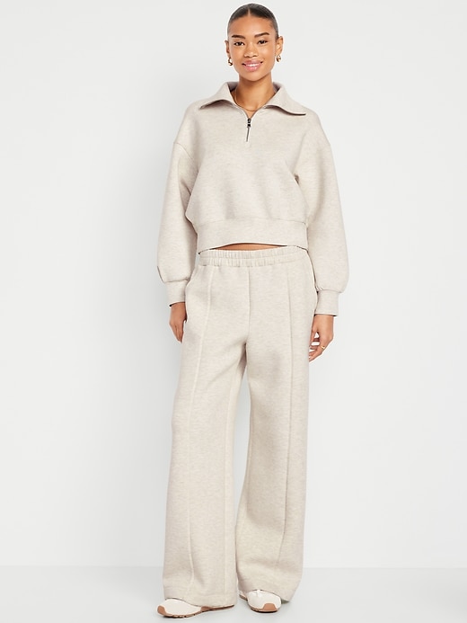 High-Waisted Bounce Fleece Wide-Leg Sweatpants