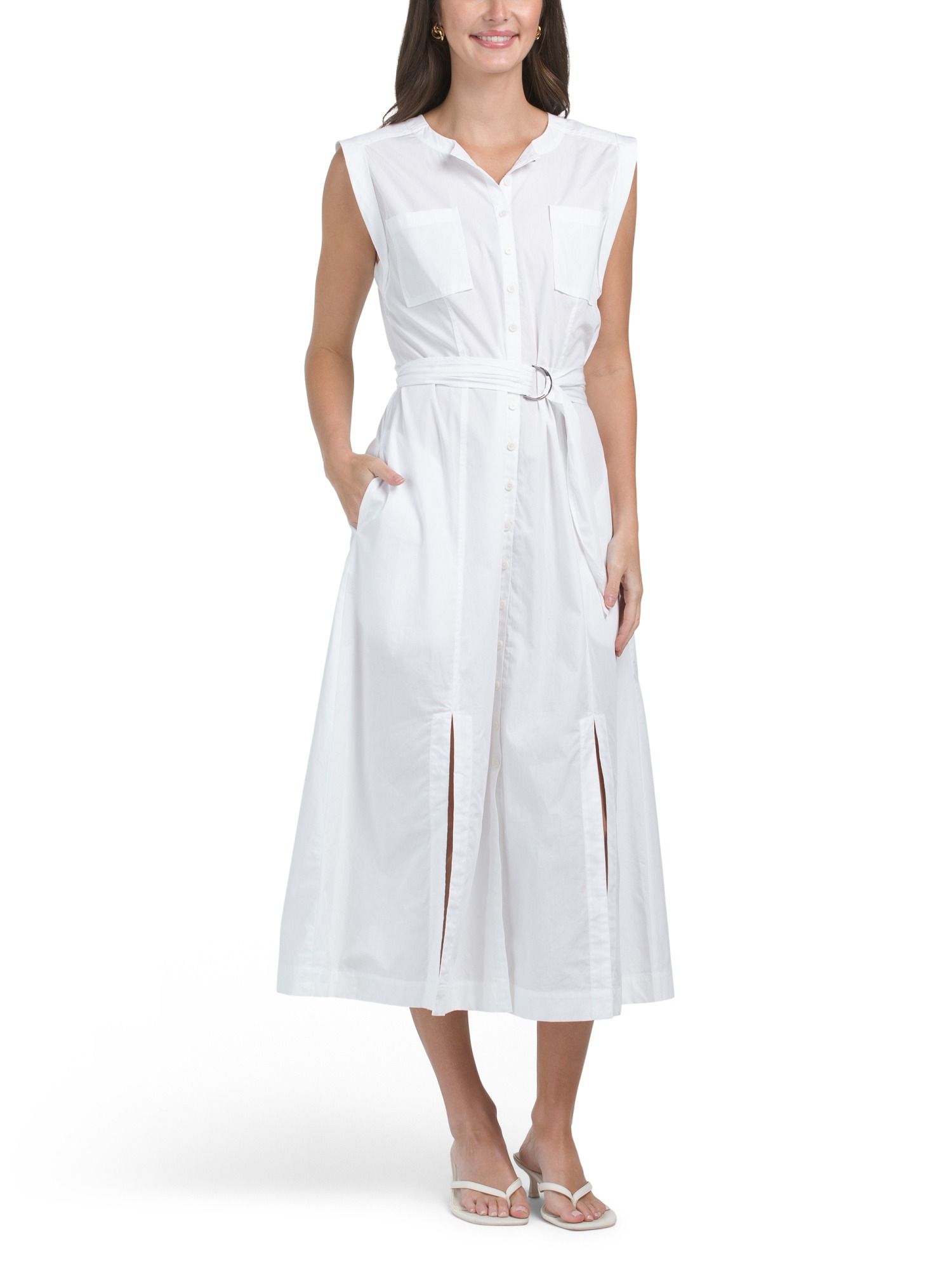 DEREK LAM 10 CROSBY, Karina Cap Sleeve Shirt Dress