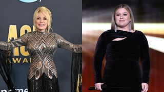 Dolly Parton and Kelly Clarkson at the ACMs