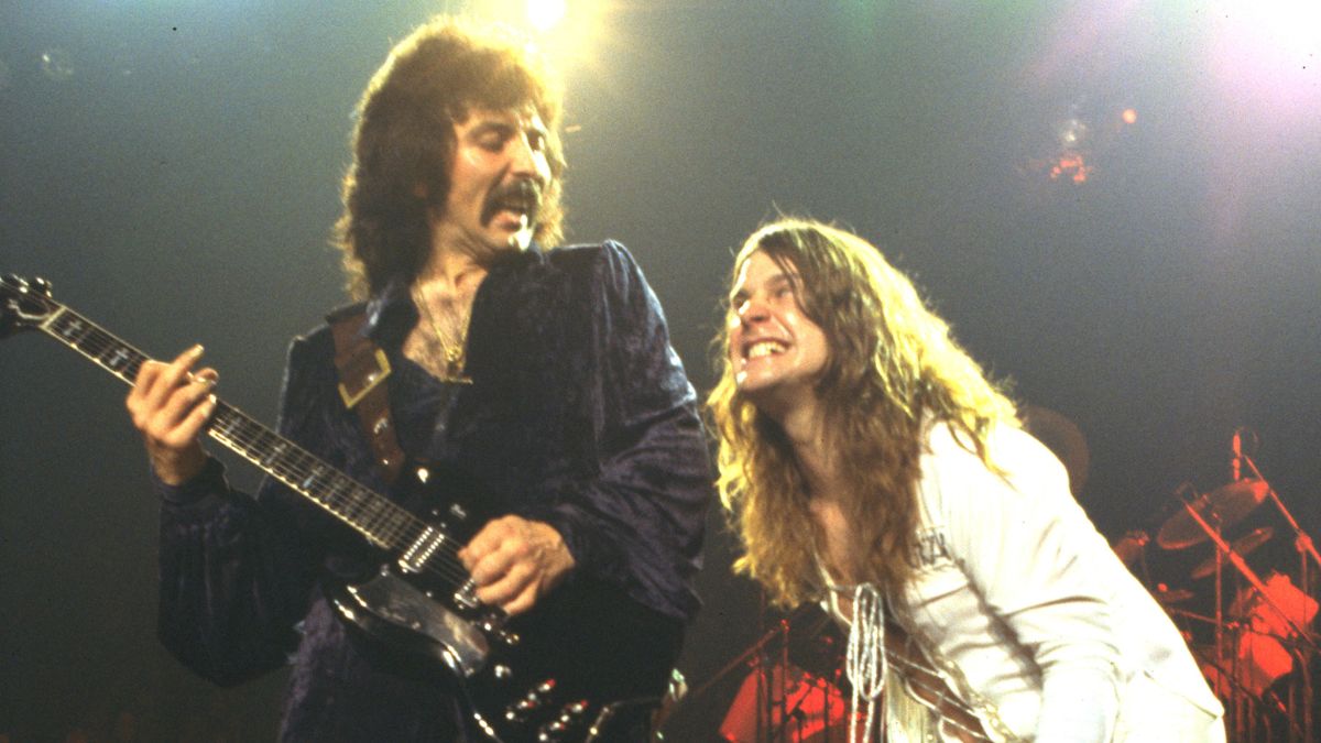 Tony Iommi and Ozzy Osbourne live onstage in 1978
