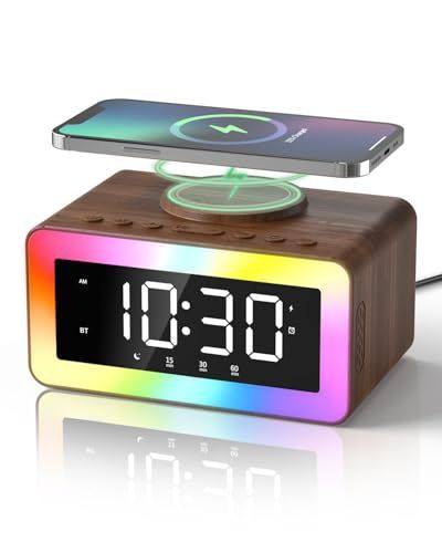 Clock With Wireless Charger, Bluetooth Speaker and White Noise Machine