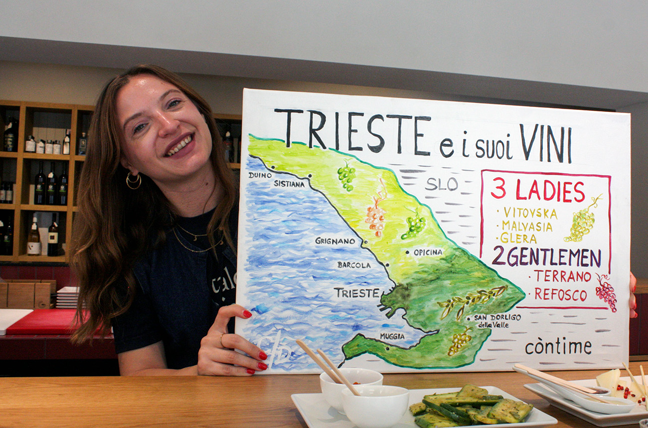 Alessia at Co&amp;#768;ntime wine bar in Trieste