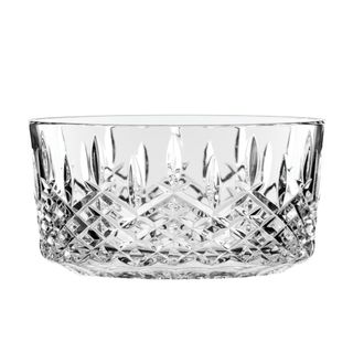 A crystal glass punch bowl