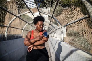 woman exercising outside