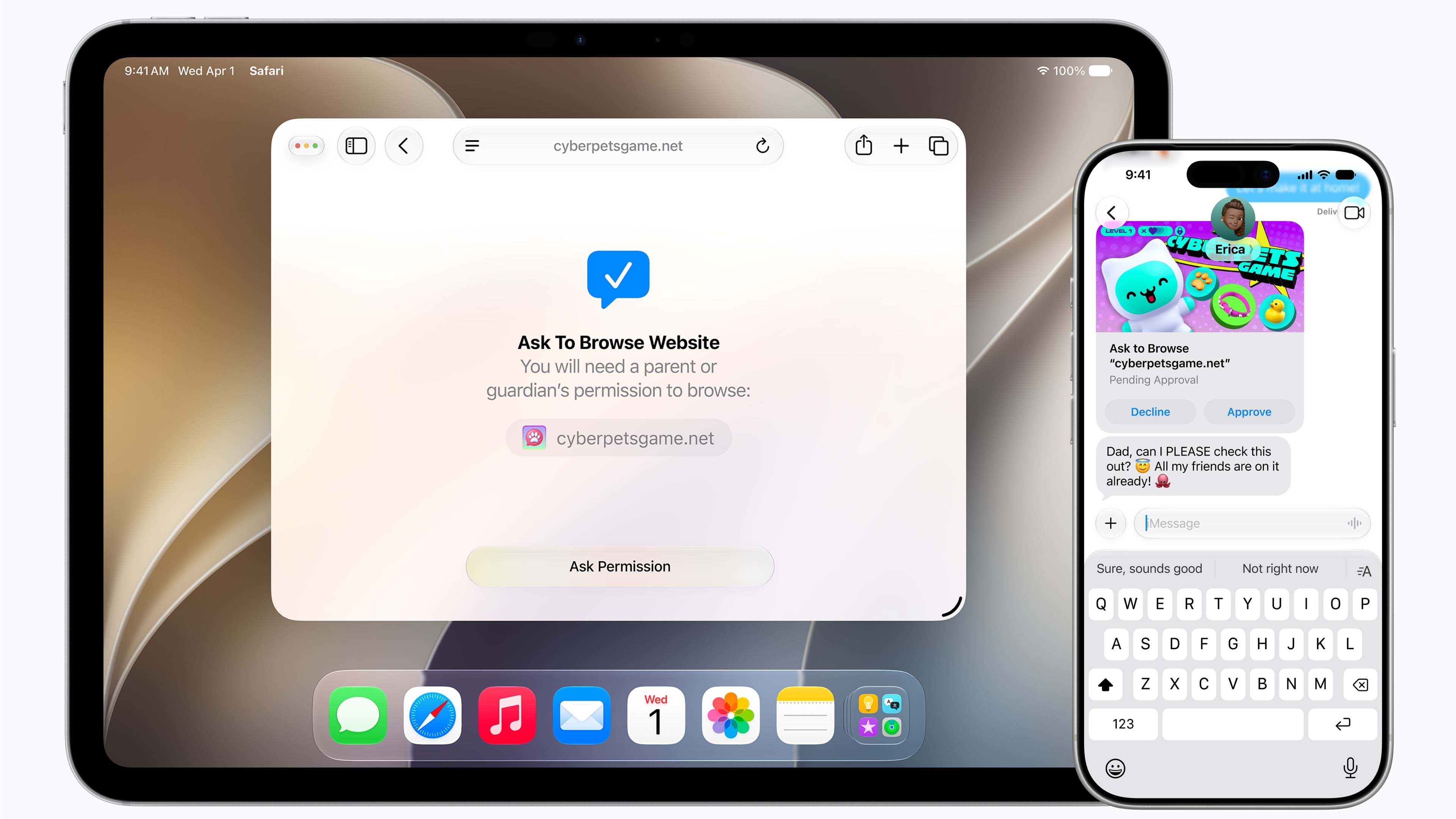 Apple Child Account/Screen Time Ask to Browse Website