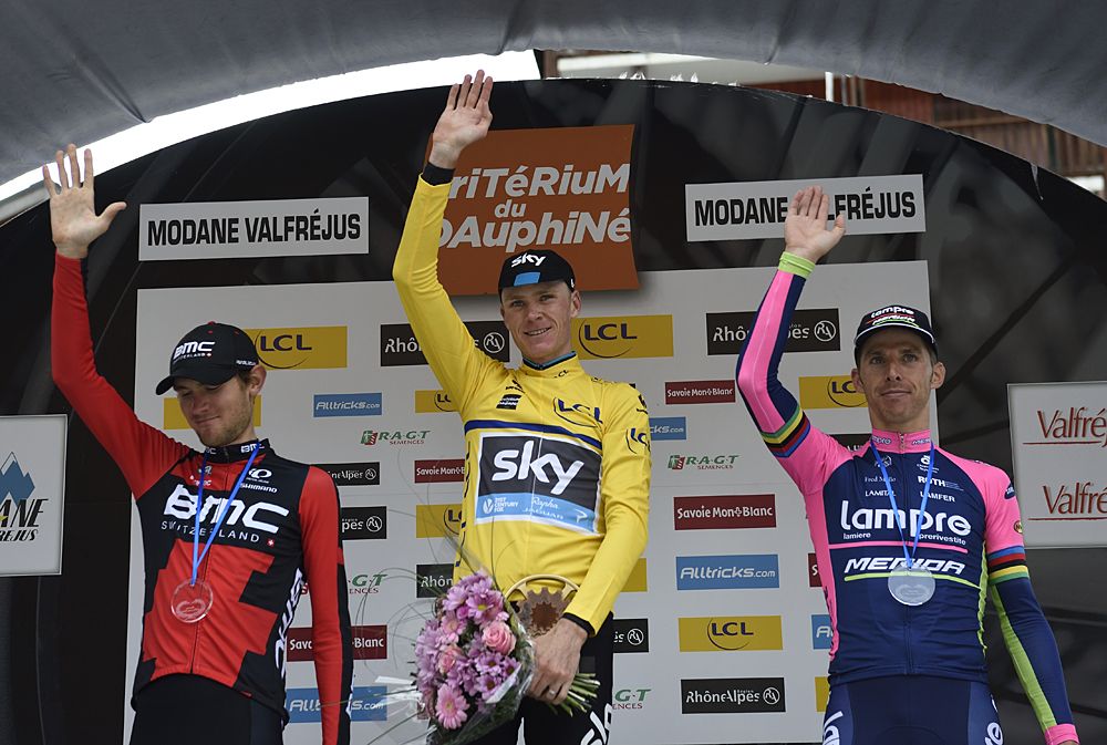 Chris Froome (Team Sky) takes the overall title at the Criterium du Dauphine