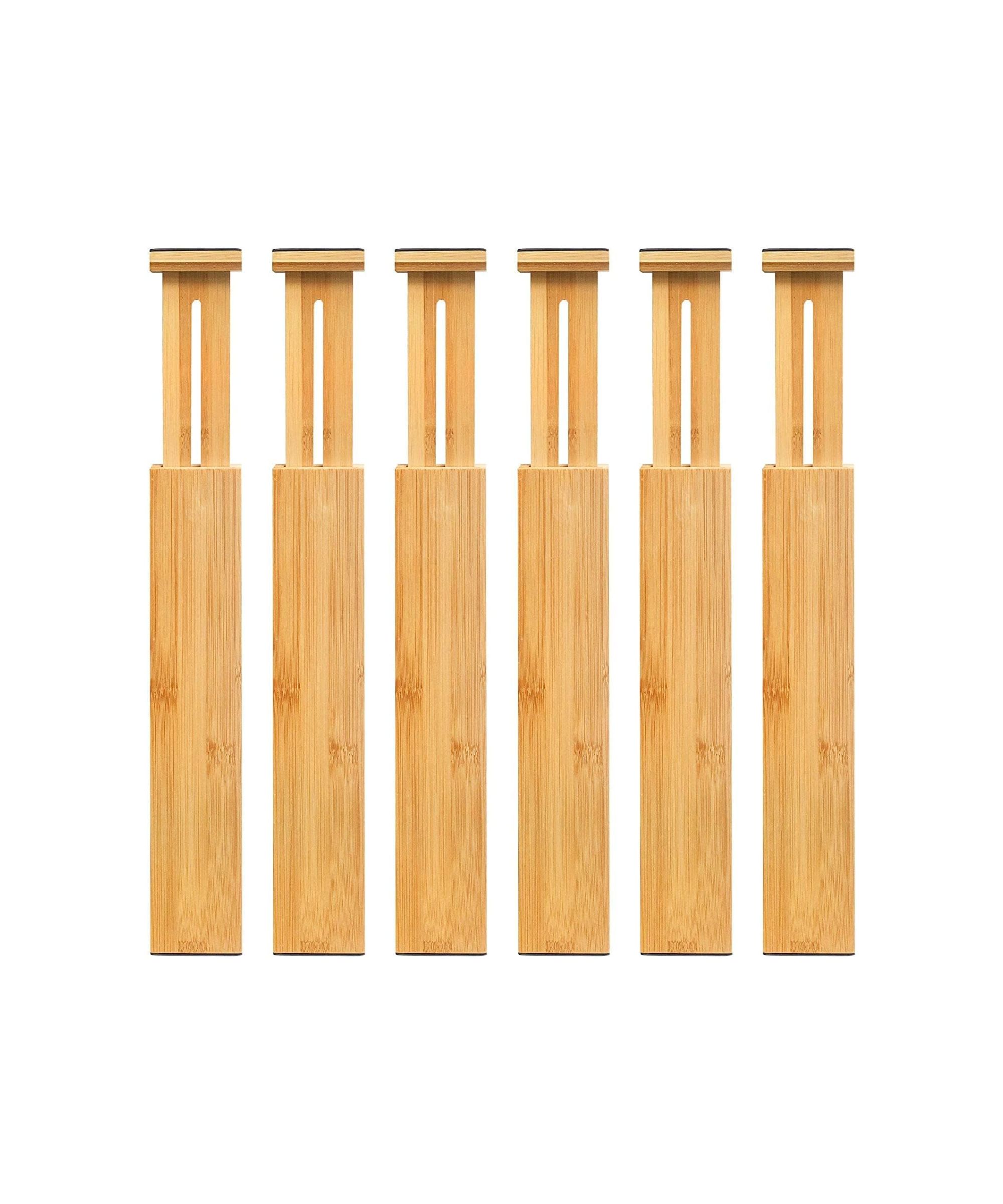 Four bamboo drawer dividers