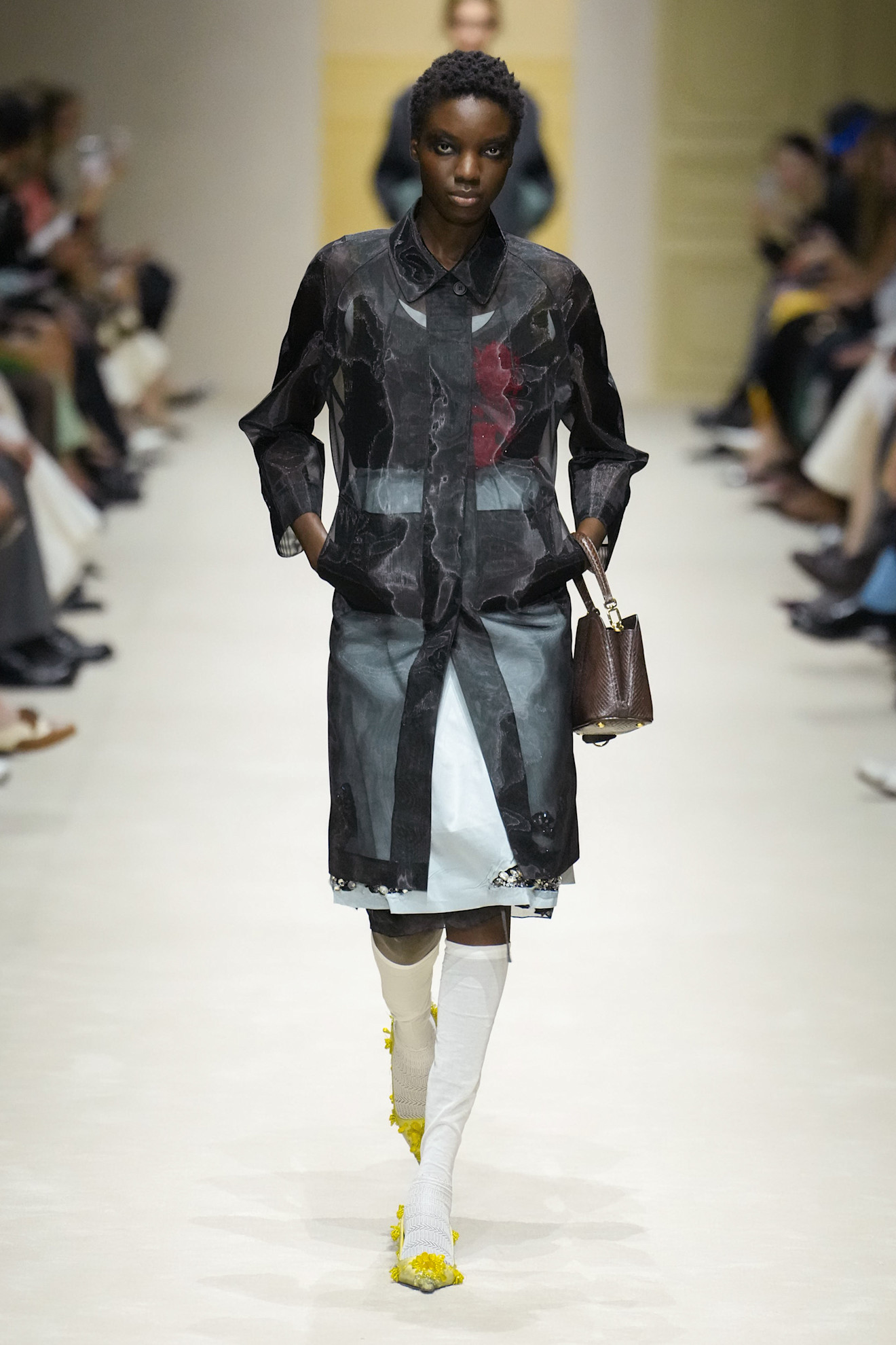 A runway look from the Prada Fall 2026 collection