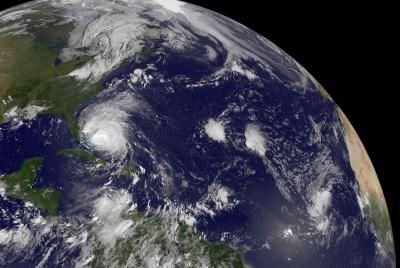 Hurricane Irene and a smaller tropical depression