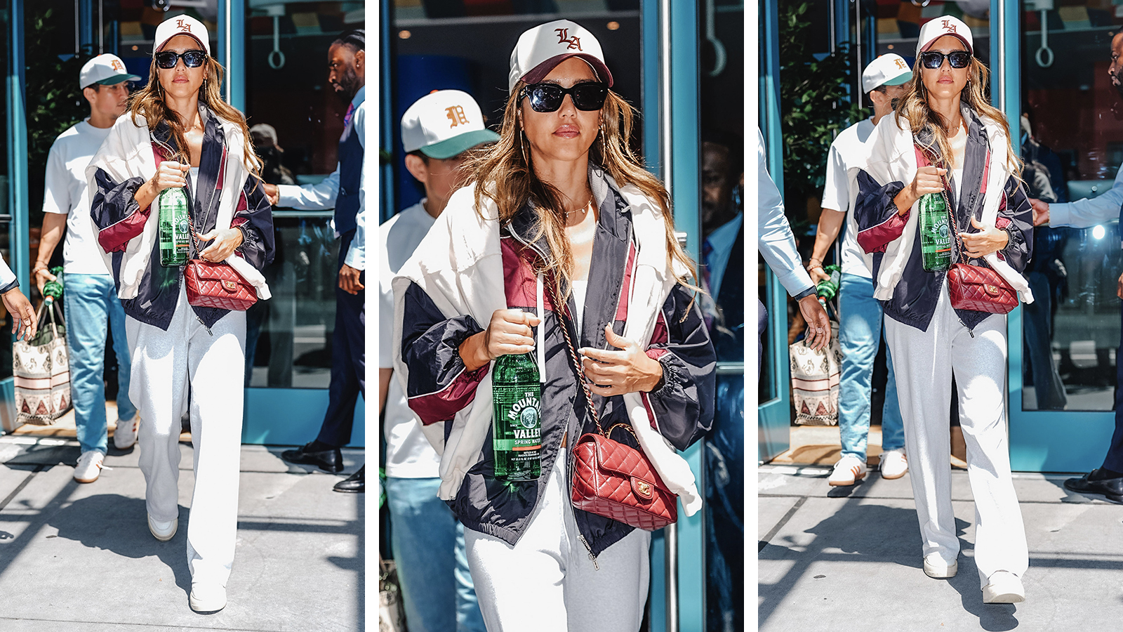 Jessica Alba wearing a sporty outfit