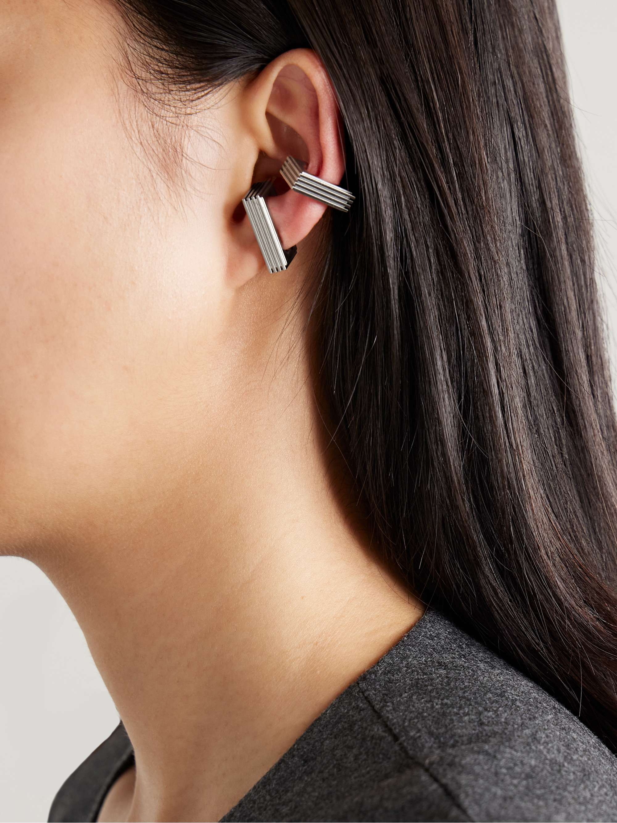 Empire Set of Two Silver-Tone Ear Cuffs