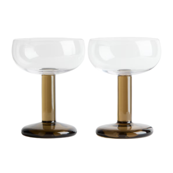 2-Pack Hand-Blown Coupe Glasses