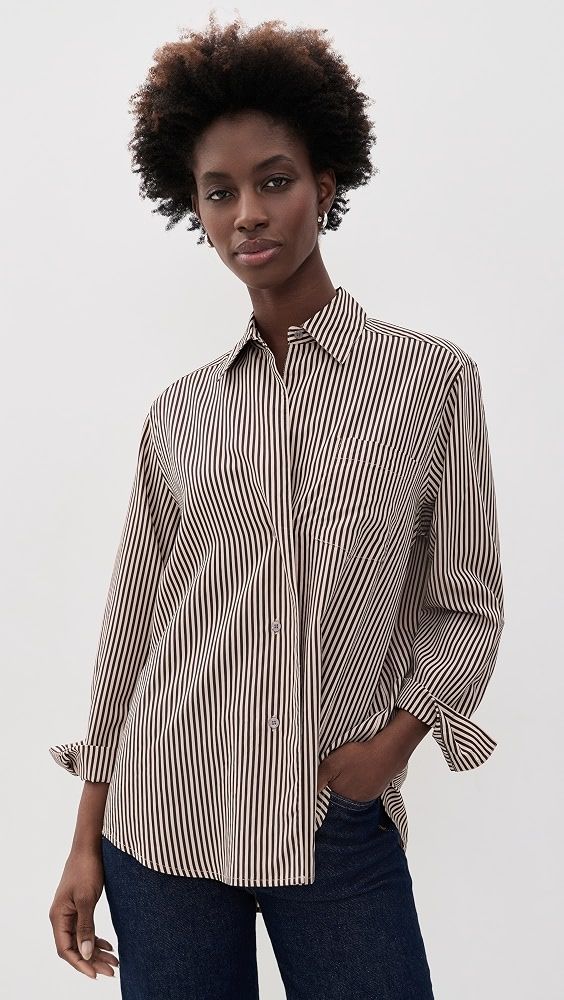 Aris Button Down Shirt - Trace Stripe/teal/mustard