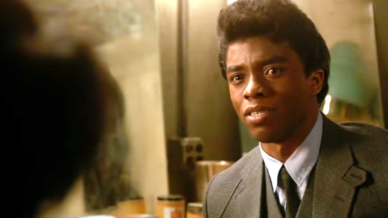 Chadwick Boseman as James Brown in Get on Up