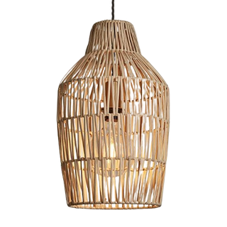 Rattan light on white background