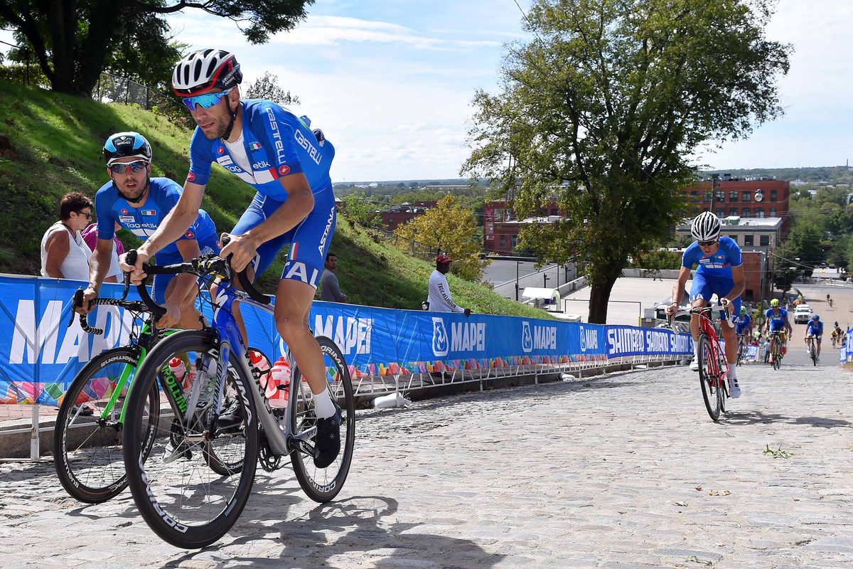 Matteo Trentin and Vincenzo Nibali (Italy)