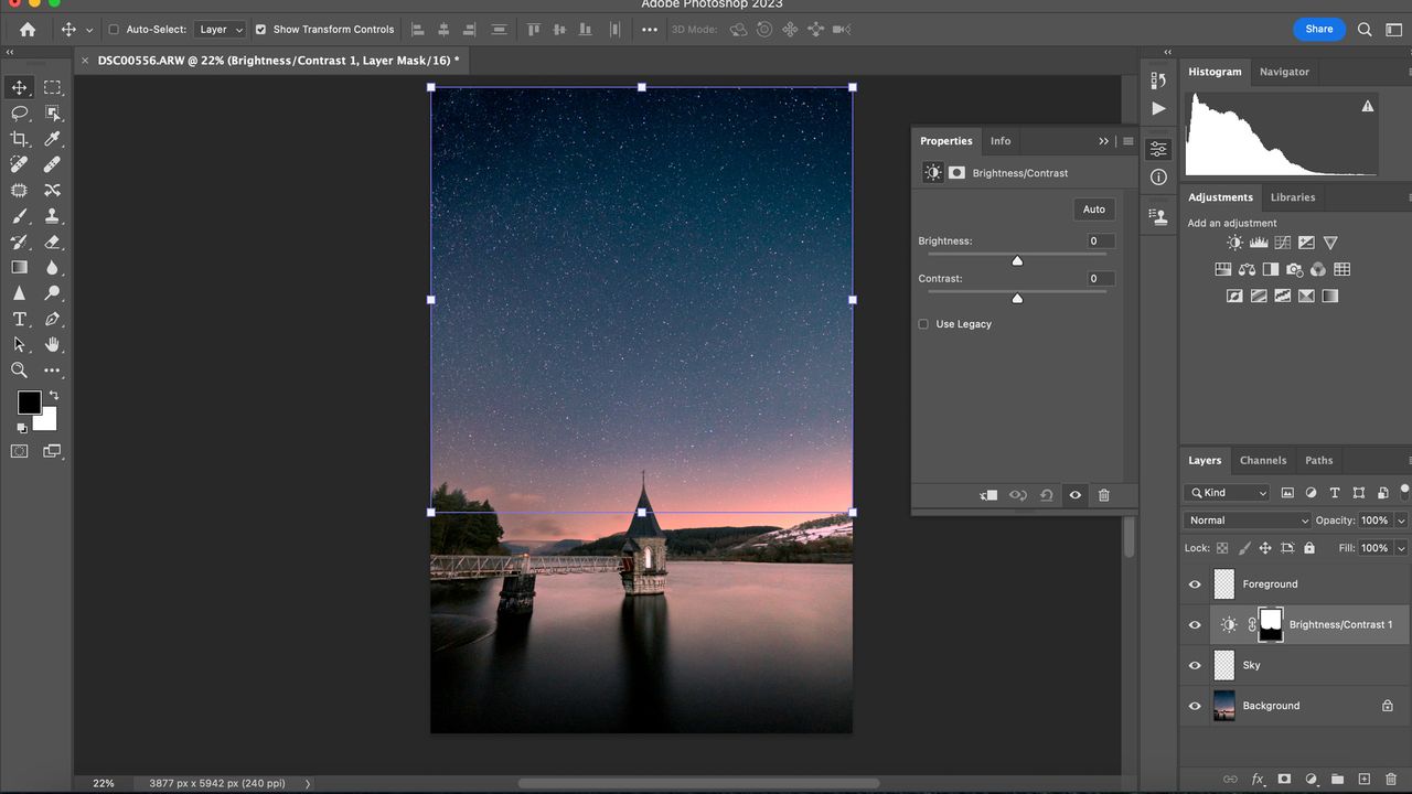 Image being edited with layers in Photoshop