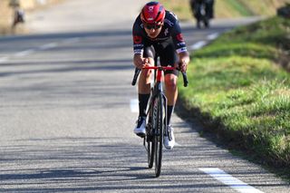 BESSEGES FRANCE FEBRUARY 02 Marco Brenner of Germany and Team Tudor Pro Cycling Team attacks in the final kilometres during the 54th Etoile de Besseges Tour du Gard Stage 3 a 16111km stage from Besseges to Besseges on February 02 2024 in Besseges France Photo by Luc ClaessenGetty Images