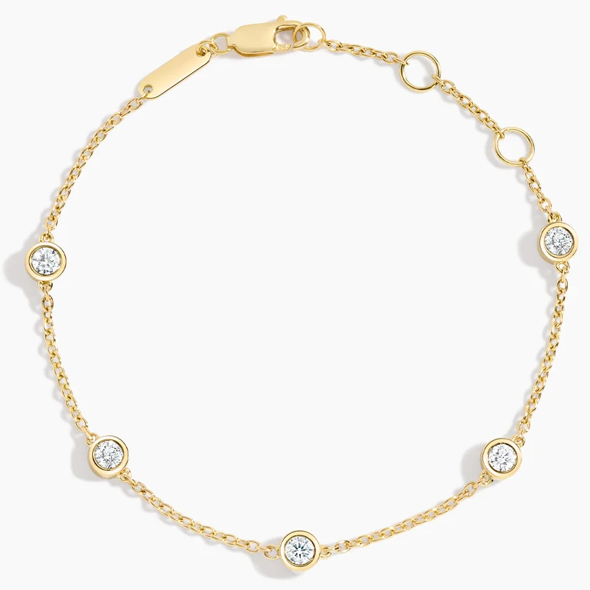 Brilliant Earth, Five Diamond Bezel Bracelet in 18K Yellow Gold
