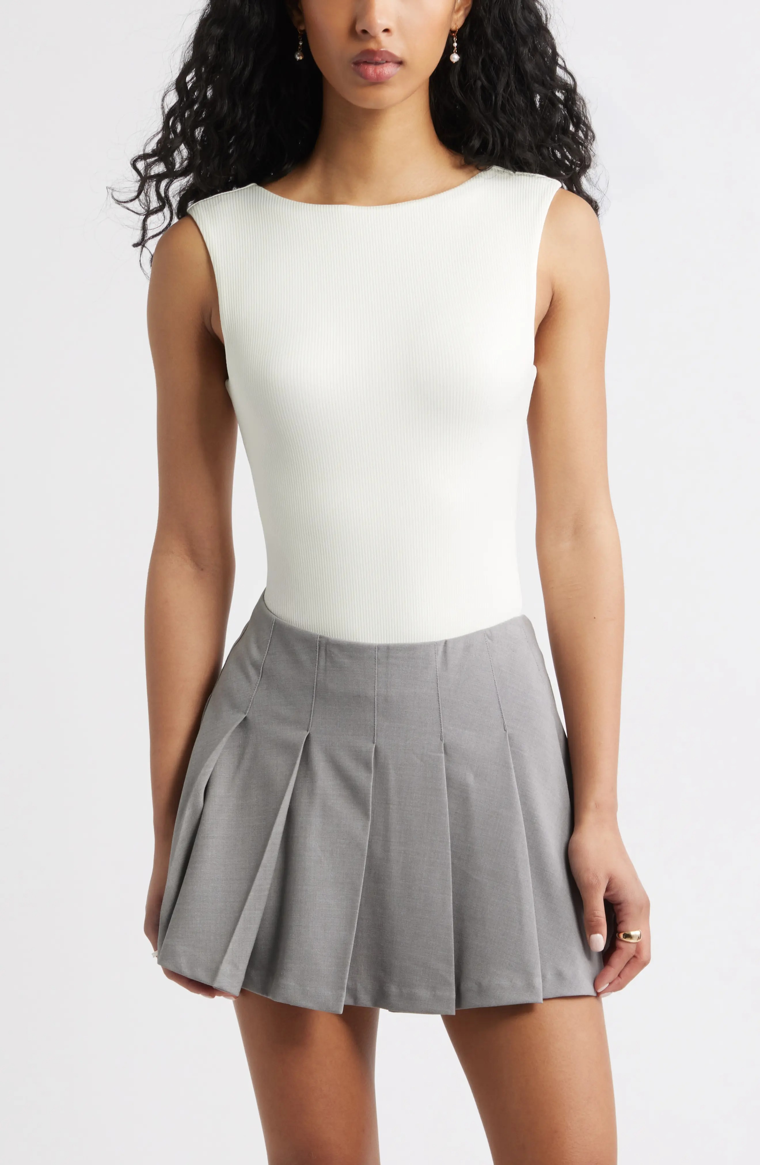 BP., Open Back Butter Rib Bodysuit