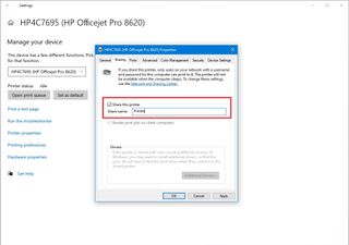 Share printer on Windows 10