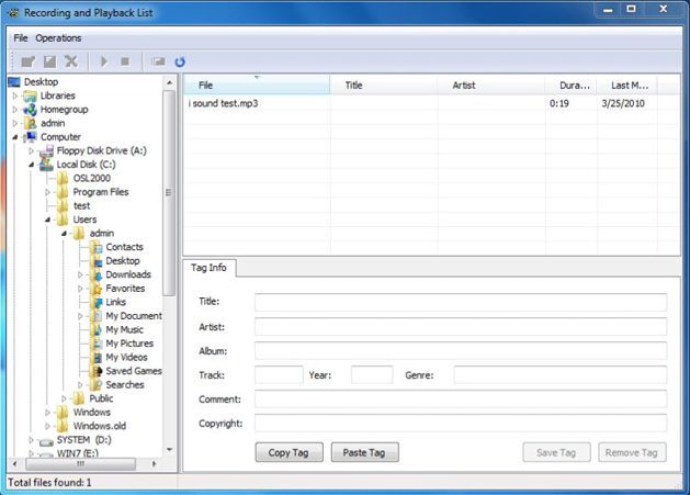 i-Sound Recorder lets you edit the metadata for each audio file, should you desire to.