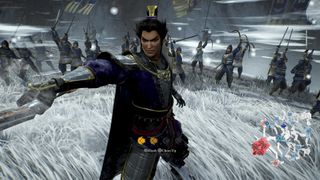 Dynasty Warriors: Origins screenshot of Cao Cao ordering soldiers.