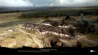 The shader compilation splash screen for the PC version of Stalker 2