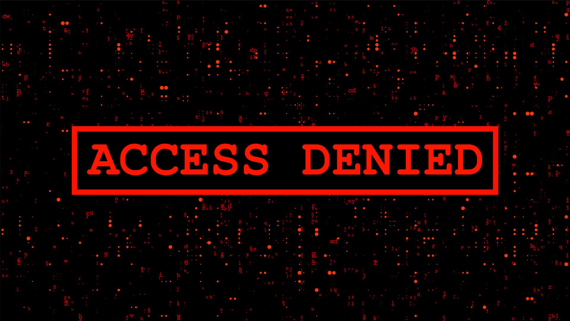 Access denied message on the screen. Vector futuristic ui