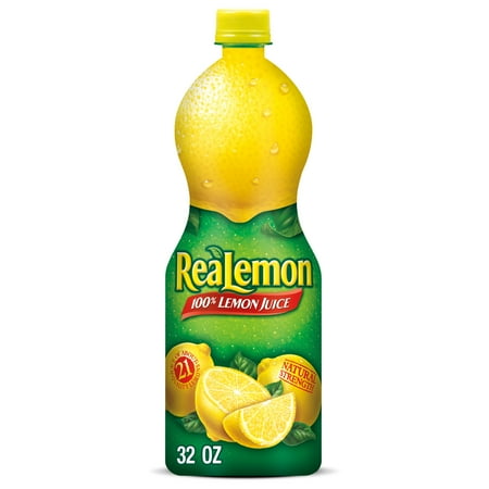 Realemon 100% Lemon Juice, 32 Fl Oz Bottle
