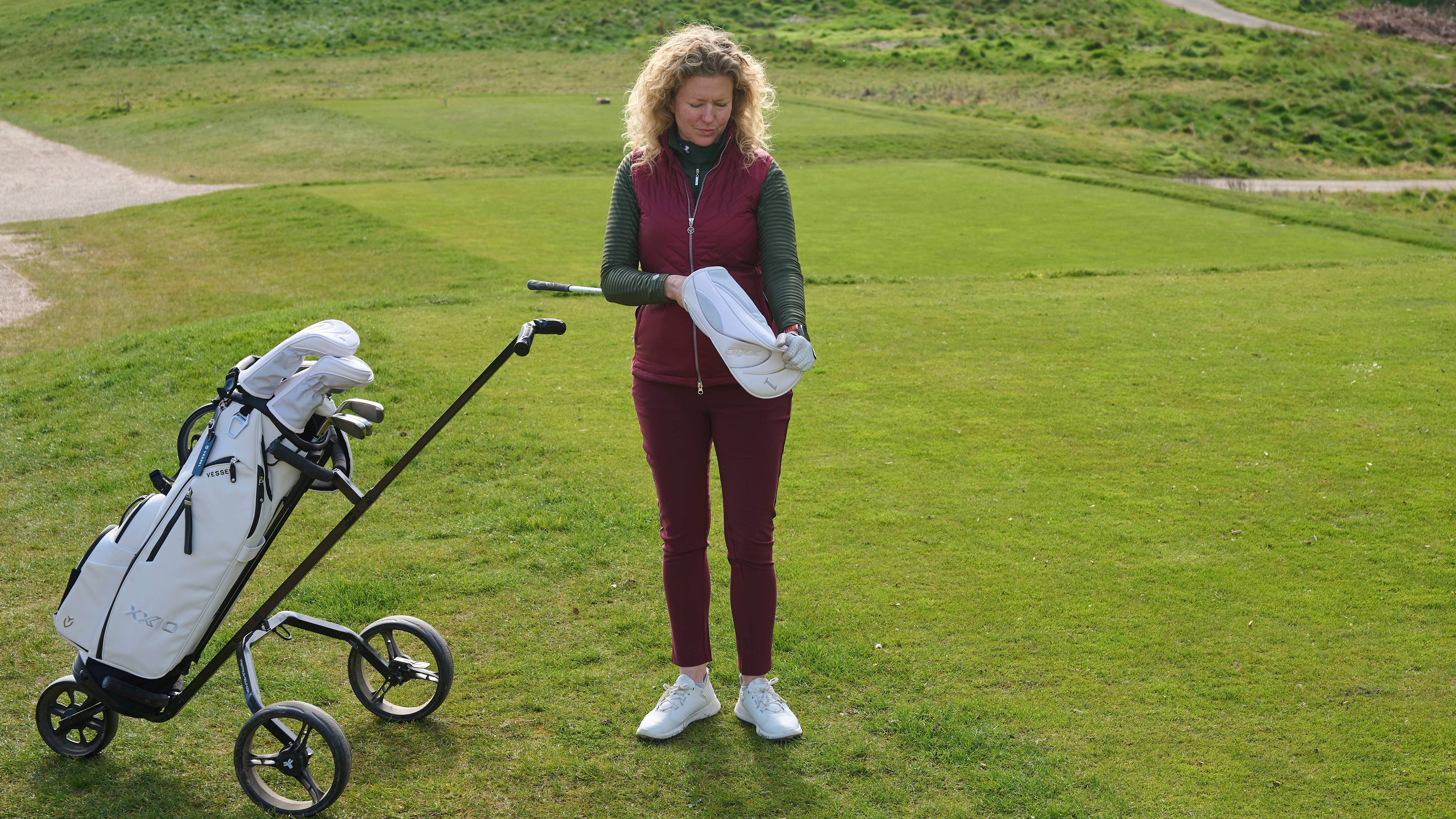 Katie Dawkins on the first tee