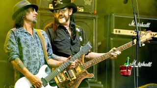 Phil Campbell and Lemmy Kilmister of Motorhead Live At Glastonbury 2015