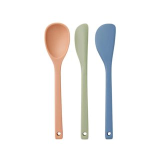 A set of three different shaped spatulas