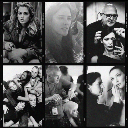 Vintage images of Sam McKnight, Adam Reed, Lisa Eldridge and Bobbi Brown on shoots and with models