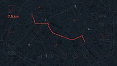 A map showing tracked location data