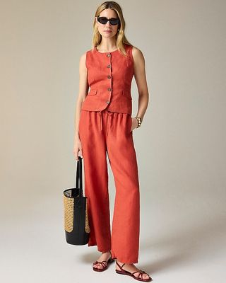 Crewneck Vest in Linen
