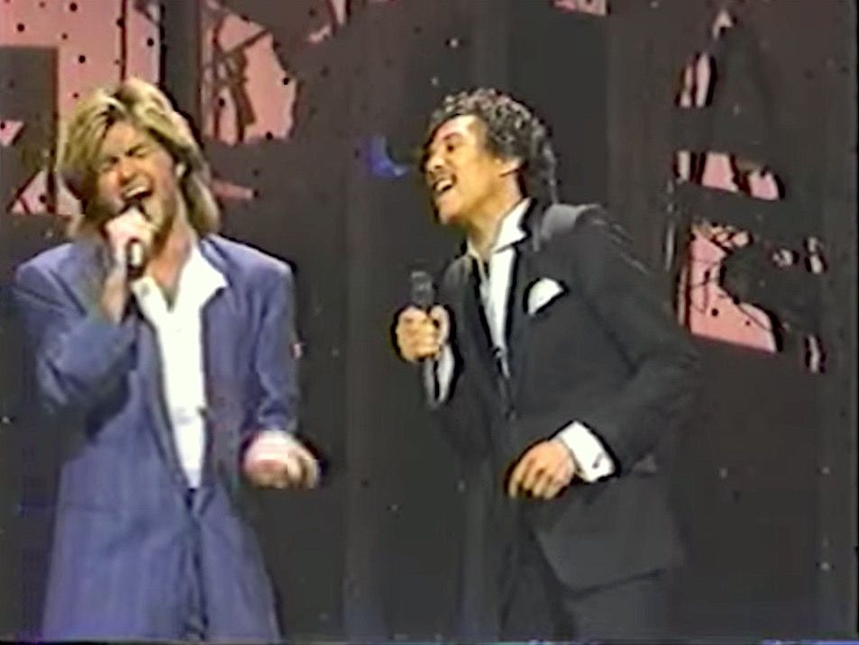 George Michael and Smokey Robinson sing &amp;quot;Careless Whisper&amp;quot; in 1985