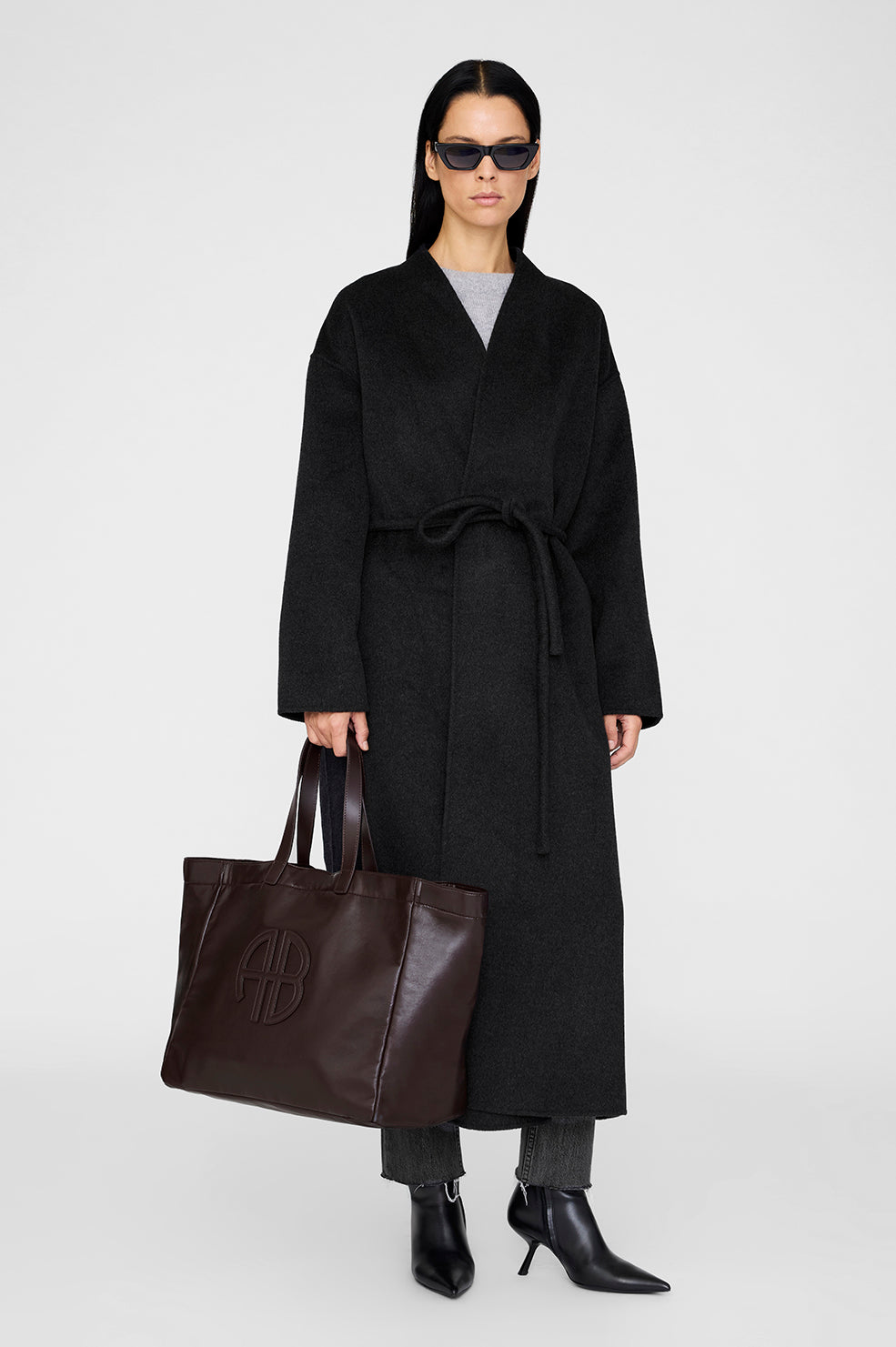 Hunter Coat - Dark Heather Grey Cashmere Blend