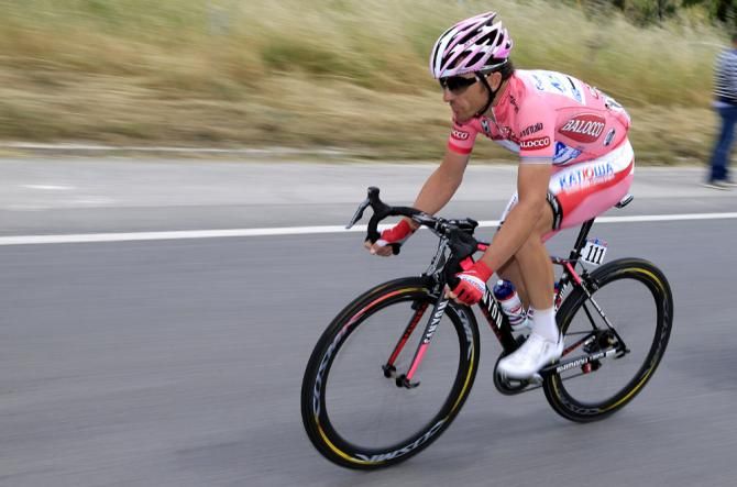 Giro d'Italia leader Luca Paolini (Katusha) in action during stage 5
