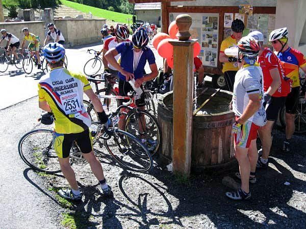 Mobbing a fountain.