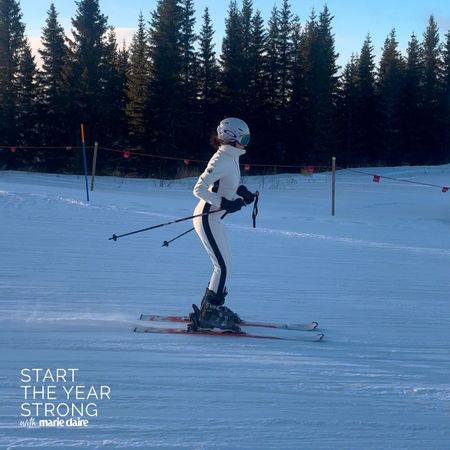 Mischa during her ski holiday on the slopes