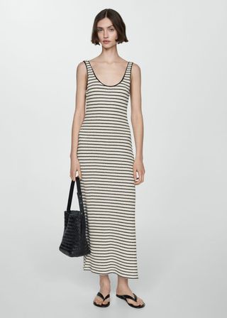 Side Slit Knit Dress - Women