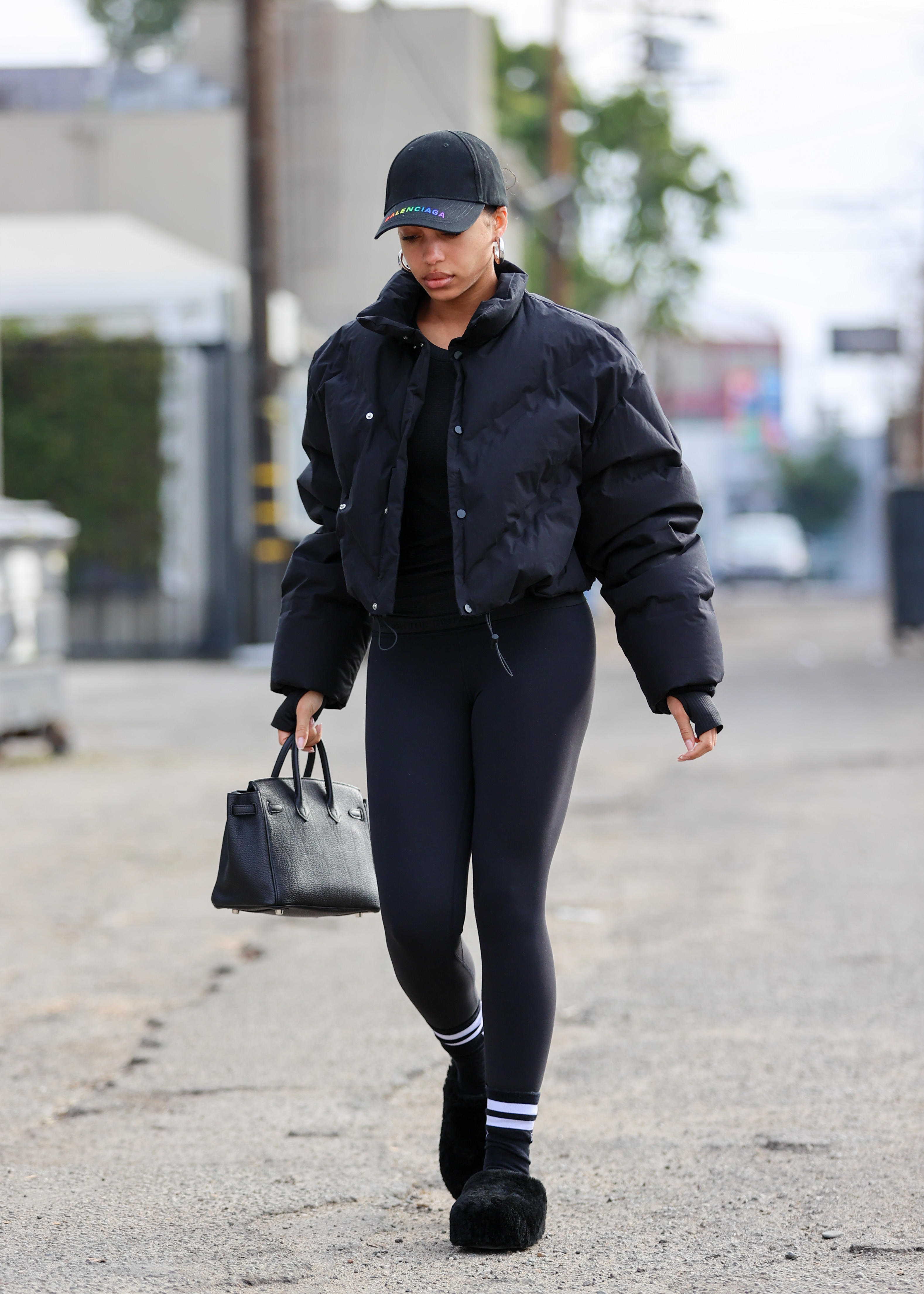 Lori Harvey is seen on February 01, 2022 in Los Angeles, California